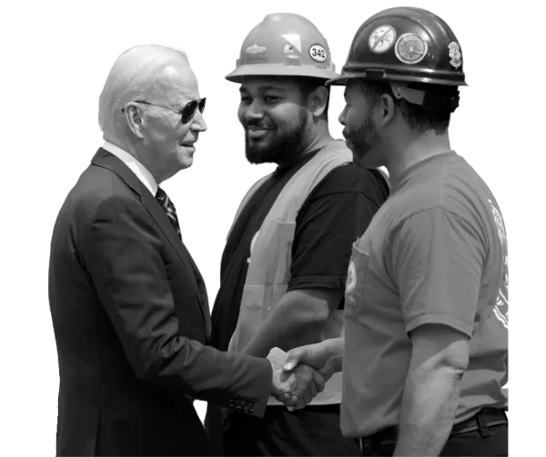 Biden with workers